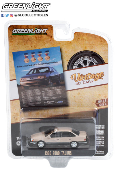 GreenLight 1:64 Vintage Ad Cars Series 8 - 1989 Ford Taurus “Some Of Our Best Advertising Isn’t Advertising” 39110-E