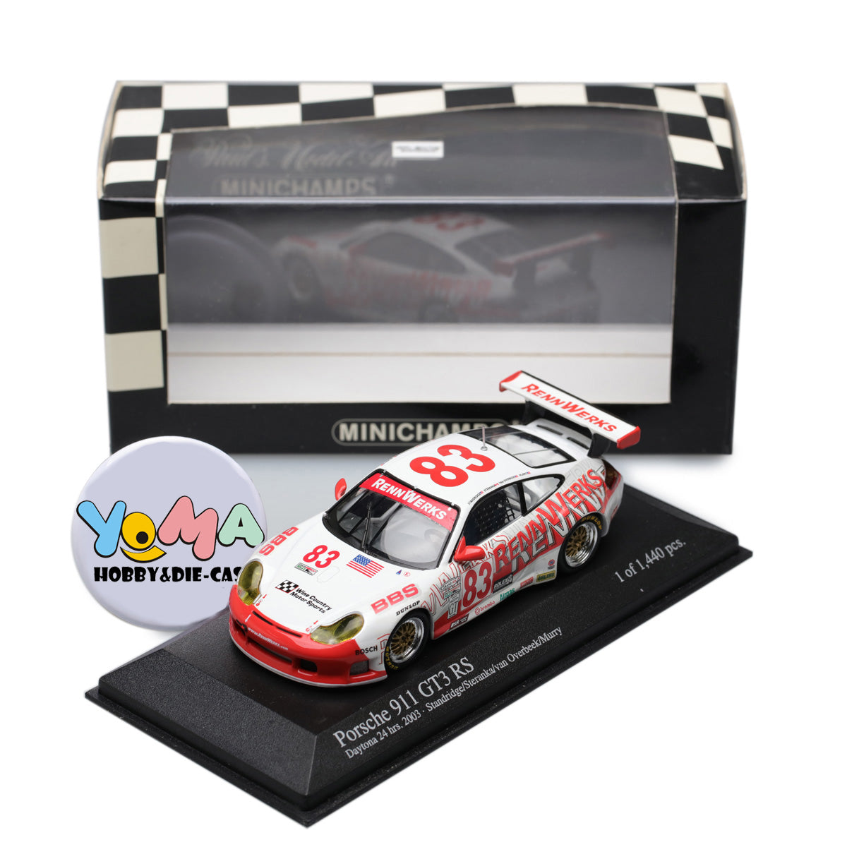 Minichamps 1:43 Porsche 911 GT3 – V.Overbeck/Steranka/Stanbridge/Murry #83 Team Rennwerks – 24H Daytona 2003 400036983