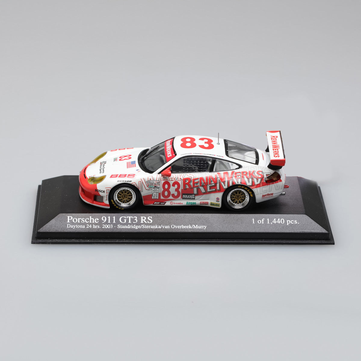 Minichamps 1:43 Porsche 911 GT3 – V.Overbeck/Steranka/Stanbridge/Murry #83 Team Rennwerks – 24H Daytona 2003 400036983