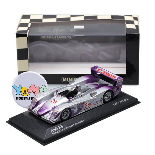 Minichamps 1:43 Audi R8 Biela/Kaffer/Mcnish Winner Audi Sport Uk Team Veloqx #28 12H Sebring 2004 400041328