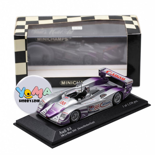 Minichamps 1:43 Audi R8 Davies/Herbert/Smith Audi Sport UK Team Veloqx #88 24H Le Mans 2004 400041388