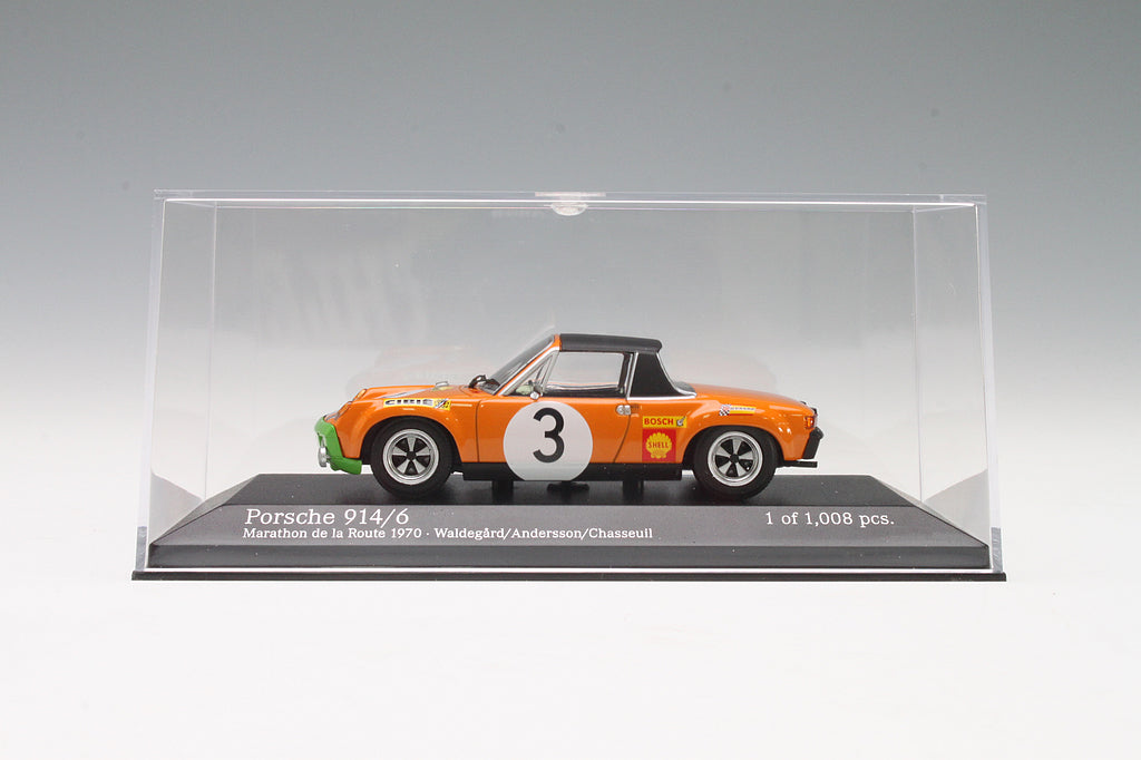 Minichamps 1:43 Porsche 914/6 Waldegaard/Andersson/Chasseuil 3rd #3 Marathon De La Route 1970 400706503