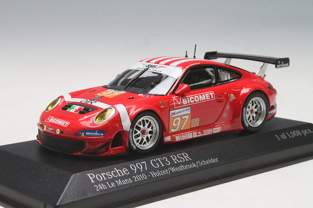 Minichamps 1:43 Porsche 997 GT3 RSR BMS Scuderia Italia Holzer/Westbrook/Scheider #97 24H Le Mans 2010 410106997
