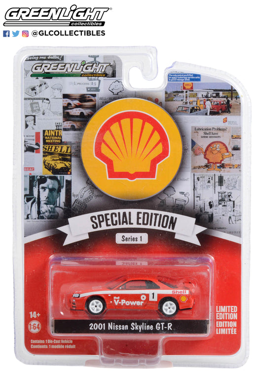 GreenLight 1:64 Shell Oil Special Edition Series 1 - 2001 Nissan Skyline GT-R (R34) #1 Shell Racing 41125-D