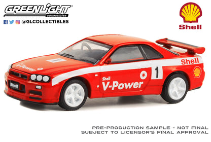 GreenLight 1:64 Shell Oil Special Edition Series 1 - 2001 Nissan Skyline GT-R (R34) #1 Shell Racing 41125-D