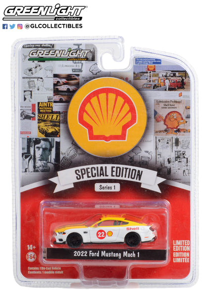 GreenLight 1:64 Shell Oil Special Edition Series 1 - 2022 Ford Mustang Mach 1 #22 Shell Racing 41125-F