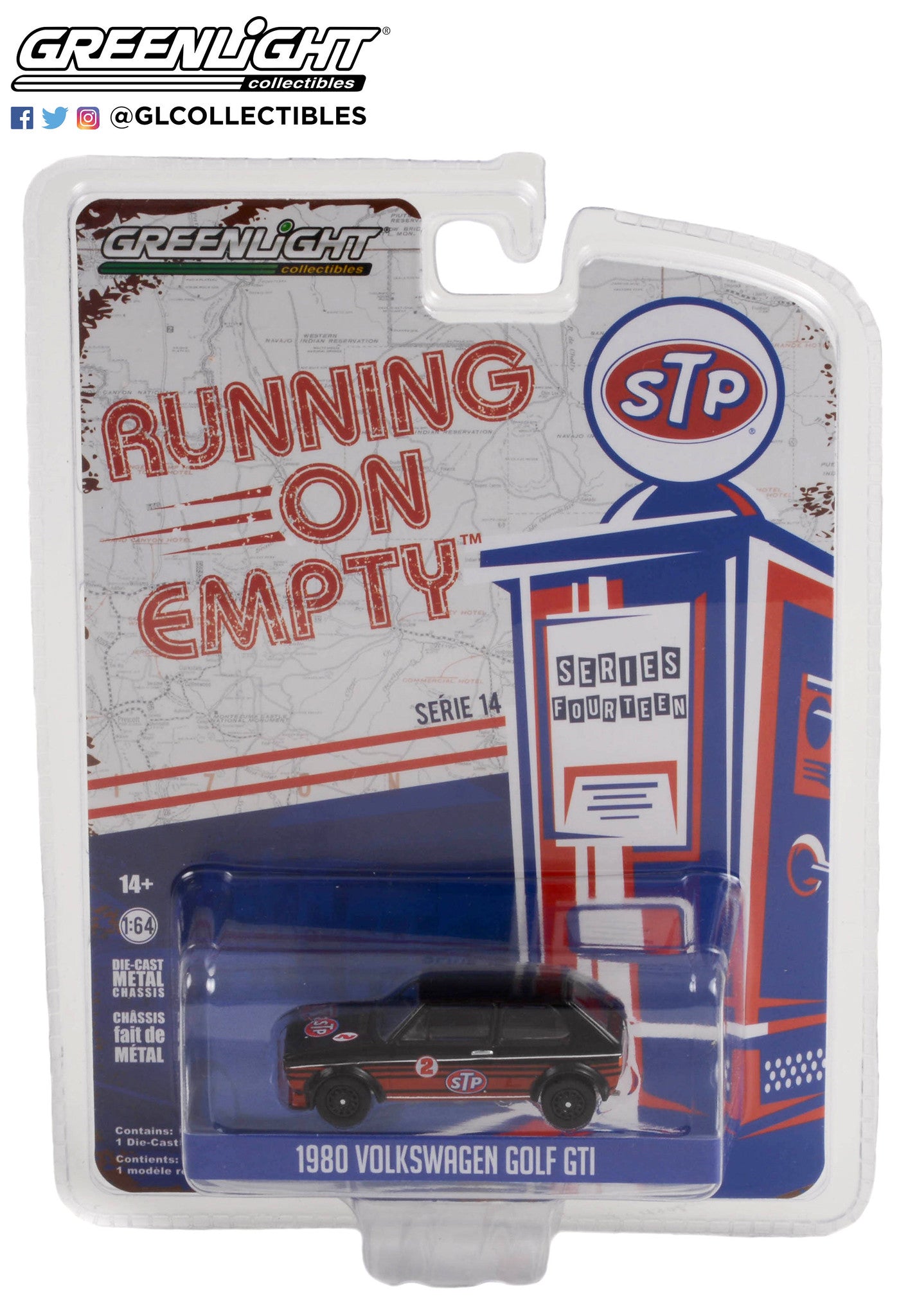 GreenLight 1:64 Running on Empty Series 14 - 1980 Volkswagen Golf GTI #2 - STP 41140-D