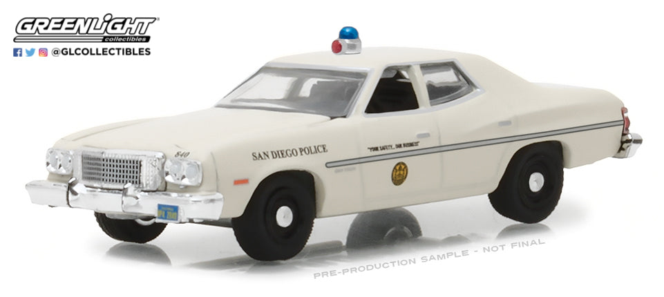GreenLight 1:64 Hot Pursuit Series 27 - 1975 Gran Ford Torino - San Diego, California Police 42840-A