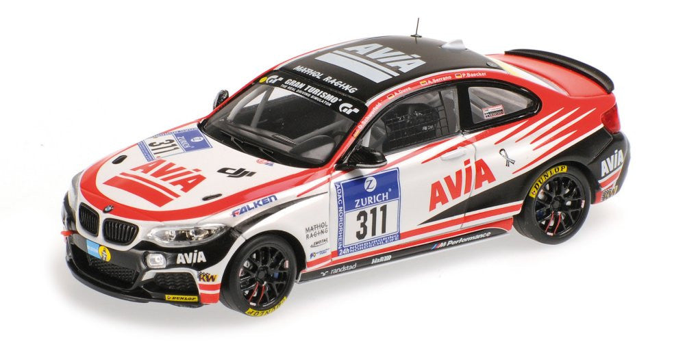 Minichamps 1:43 BMW M235I Racing Mathol Racing E.V. Avia Racing Schwerfeld/Duve/Serrano/Baecker #311 24H Nurburgring 2015 437152511