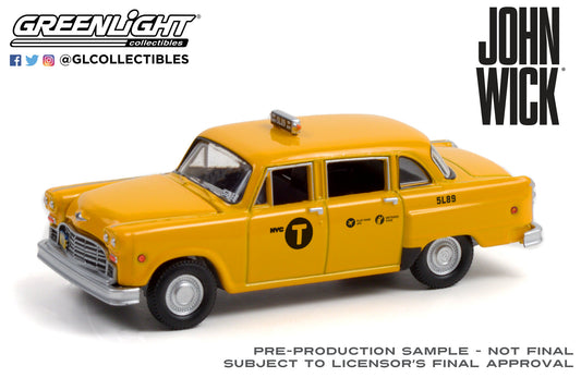 GreenLight 1:64 Hollywood Series 33 - John Wick: Chapter 3 - Parabellum (2019) - 1974 Checker Motors Marathon A11 N.Y.C. Taxi #5L89 44930-F