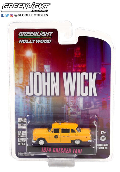 GreenLight 1:64 Hollywood Series 33 - John Wick: Chapter 3 - Parabellum (2019) - 1974 Checker Motors Marathon A11 N.Y.C. Taxi #5L89 44930-F