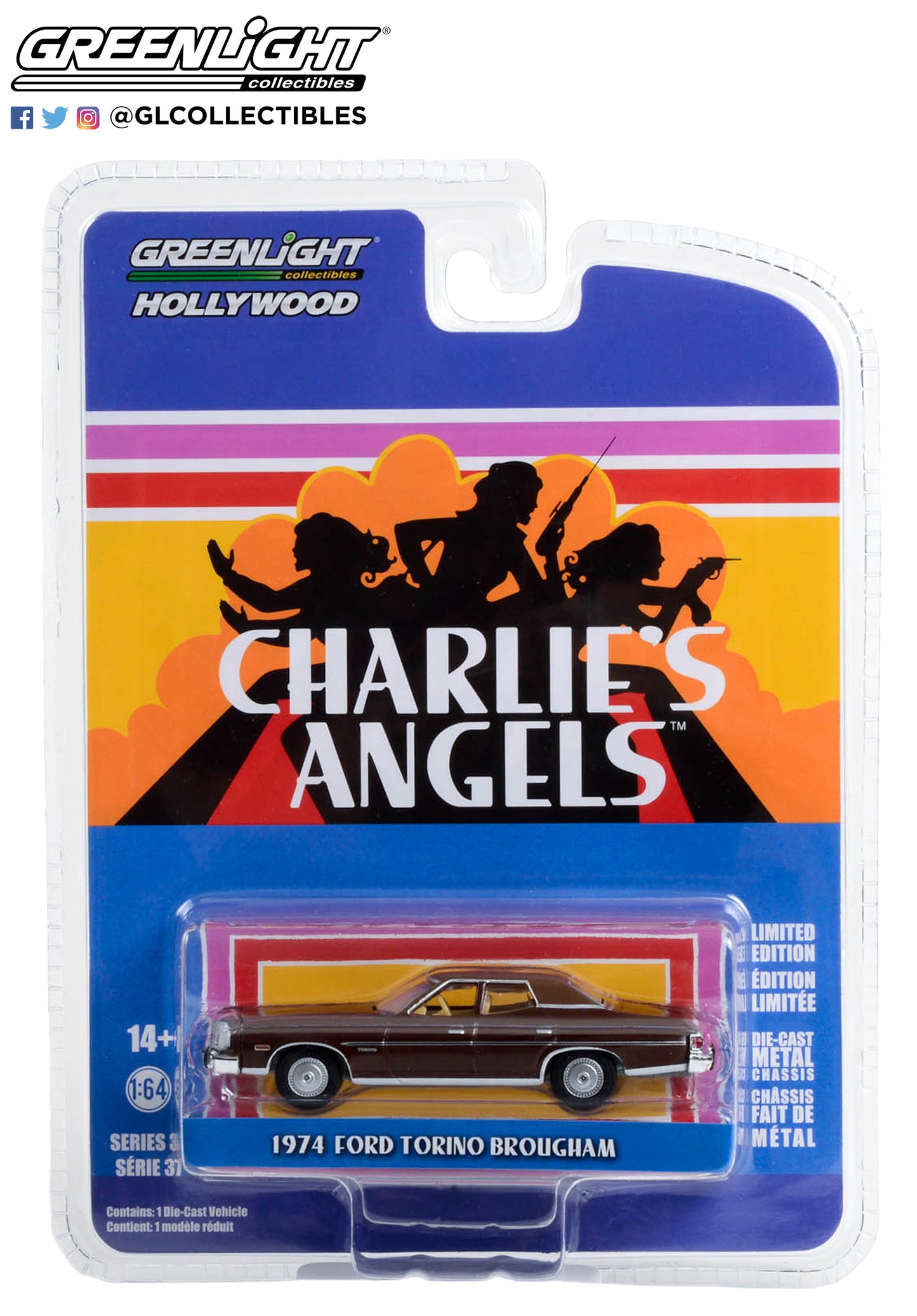 GreenLight 1:64 Hollywood Series 37 - Charlie s Angels (1976-81 TV Series) - 1974 Ford Gran Torino Brougham 44970-A