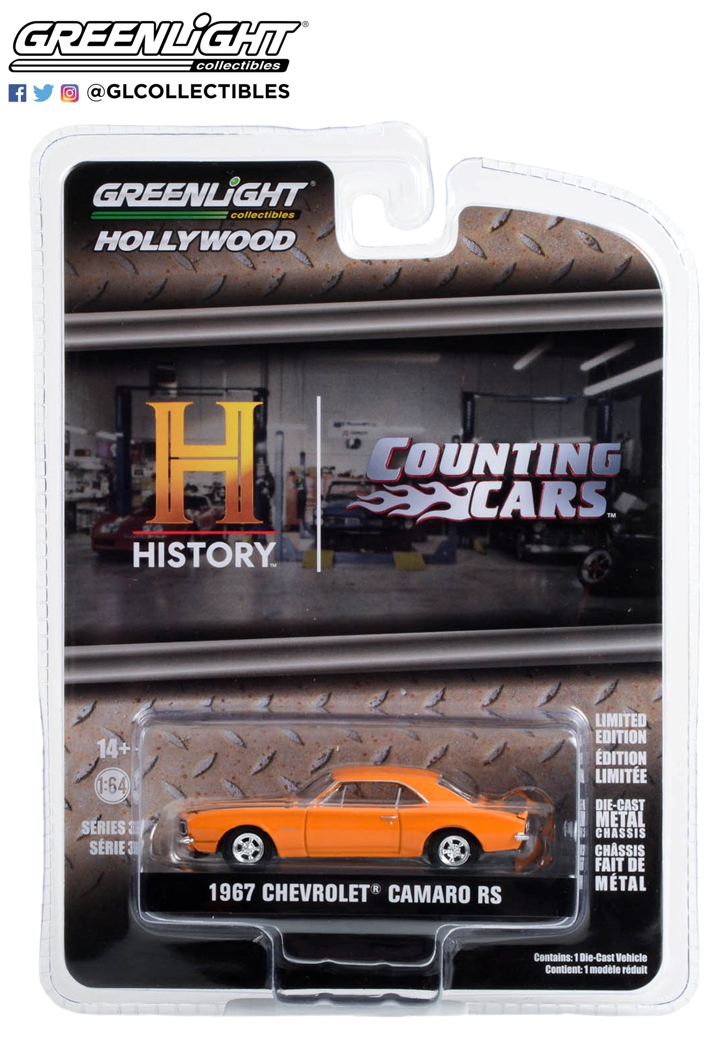 GreenLight 1:64 Hollywood Series 37 - Counting Cars (2012-Current TV Series) - 1967 Chevrolet Camaro RS 44970-F