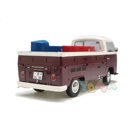 Schuco 1:18 Volkswagen T2A Platform truck with Soap Boxes white / red / blue 450018200