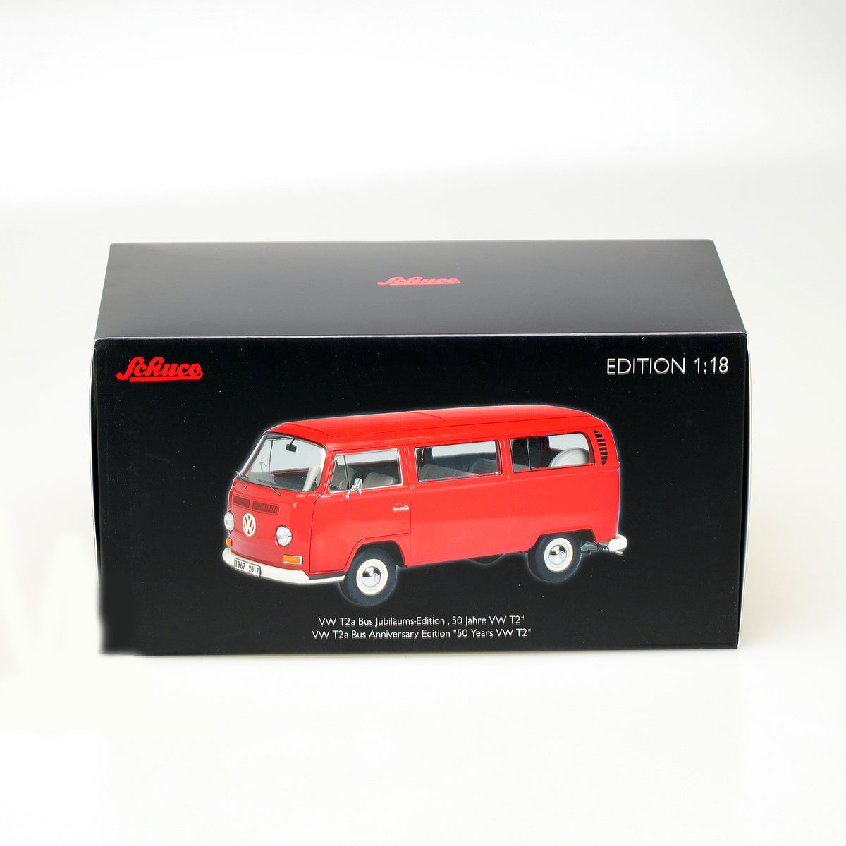 Schuco 1:18 Volkswagen VW T2a Bus anniversary Edition 50 years Red 450019600