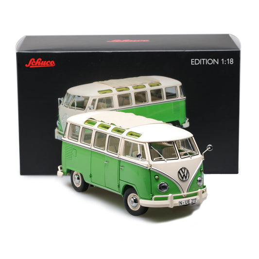 Schuco 1:18 Volkswagen T1b Samba green/white 450028600