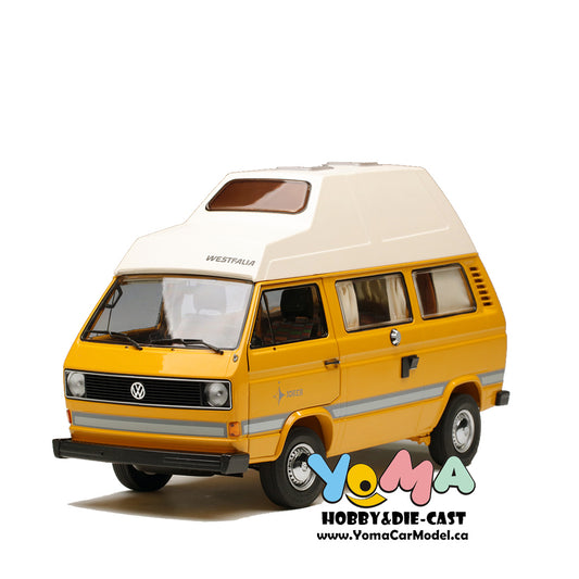 Schuco 1:18 Volkswagen VW T3 Joker camper with high roof yellow 450038500