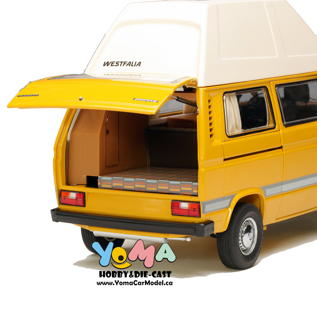 Schuco 1:18 Volkswagen VW T3 Joker camper with high roof yellow 450038500