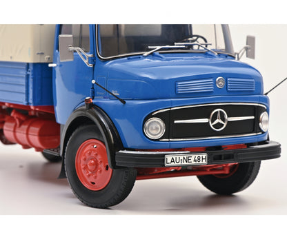 Schuco 1:18 Mercedes-Benz L911 Flatbed + Tarpaulin Truck Blue 450044800