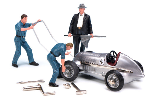 Schuco Set Studio I Construction Kit clockwork car With 3 Figures 450101901