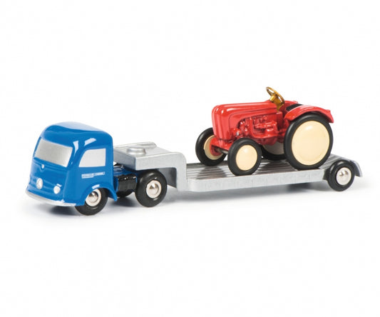 Schuco 1:90 Piccolo Mercedes-Benz with low loader and Porsche Tractor 450128900