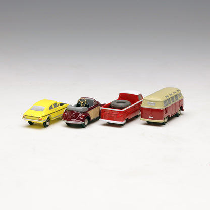 Schuco 1:90 Piccolo Gift Set Volkswagen T1 Samba /  Beetle Cabrio /  T1 Pick-Up Renndiens / Opel Manta Rally 450185400