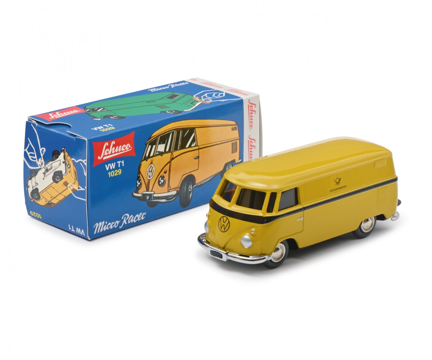 Schuco Clockwork car Micro Racer Volkswagen T1 box van Deutsche Bundespost 450196800