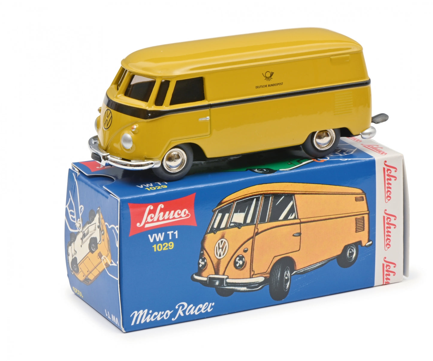 Schuco Clockwork car Micro Racer Volkswagen T1 box van Deutsche Bundespost 450196800