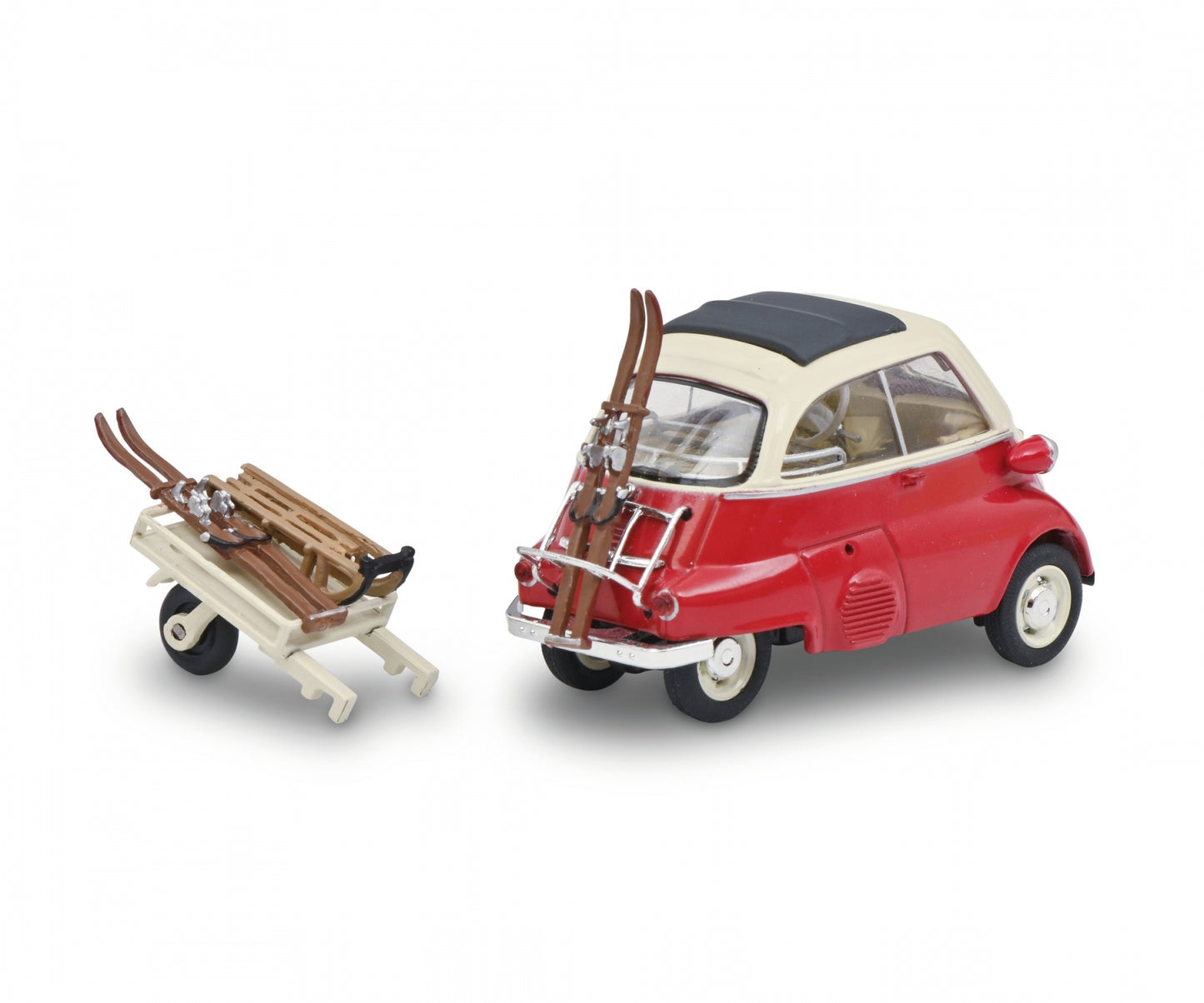 Schuco 1:43 BMW Isetta with trailer+Ski 450268200