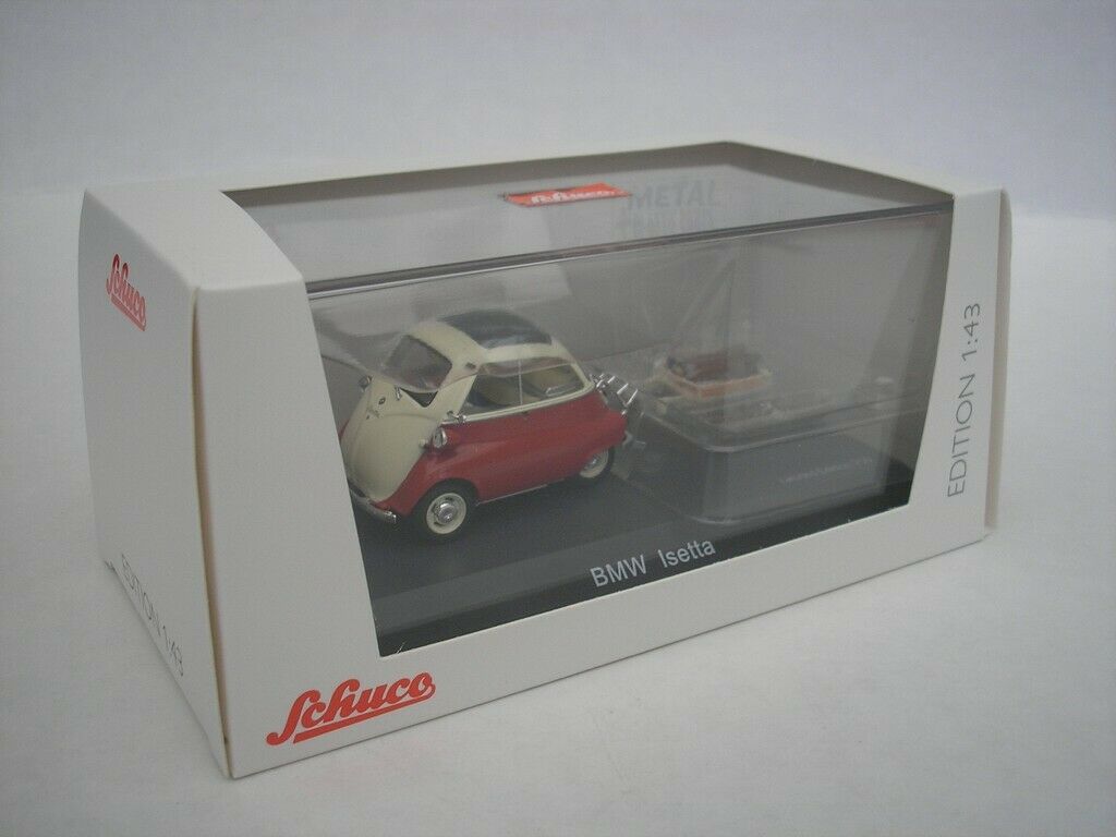 Schuco 1:43 BMW Isetta with trailer+Ski 450268200
