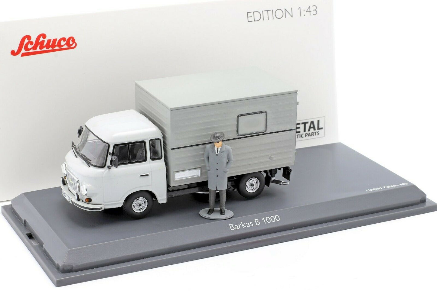 Schuco 1:43 Barkas B1000 truck van with Figurine 450365600