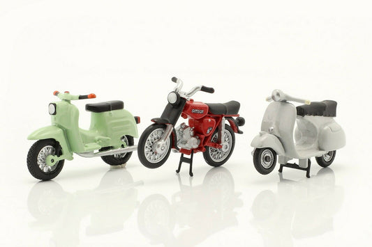 Schuco 1:43 Vespa 150 GS - Schwalbe KR51/1- KS50 Super Sport 3 motorcycles set 450380200