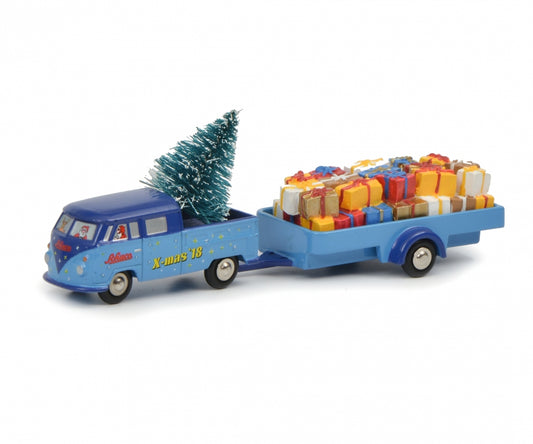 Schuco 1/90 Volkswagen T1 dual cab with trailer Christmas Edition 2018 450557300