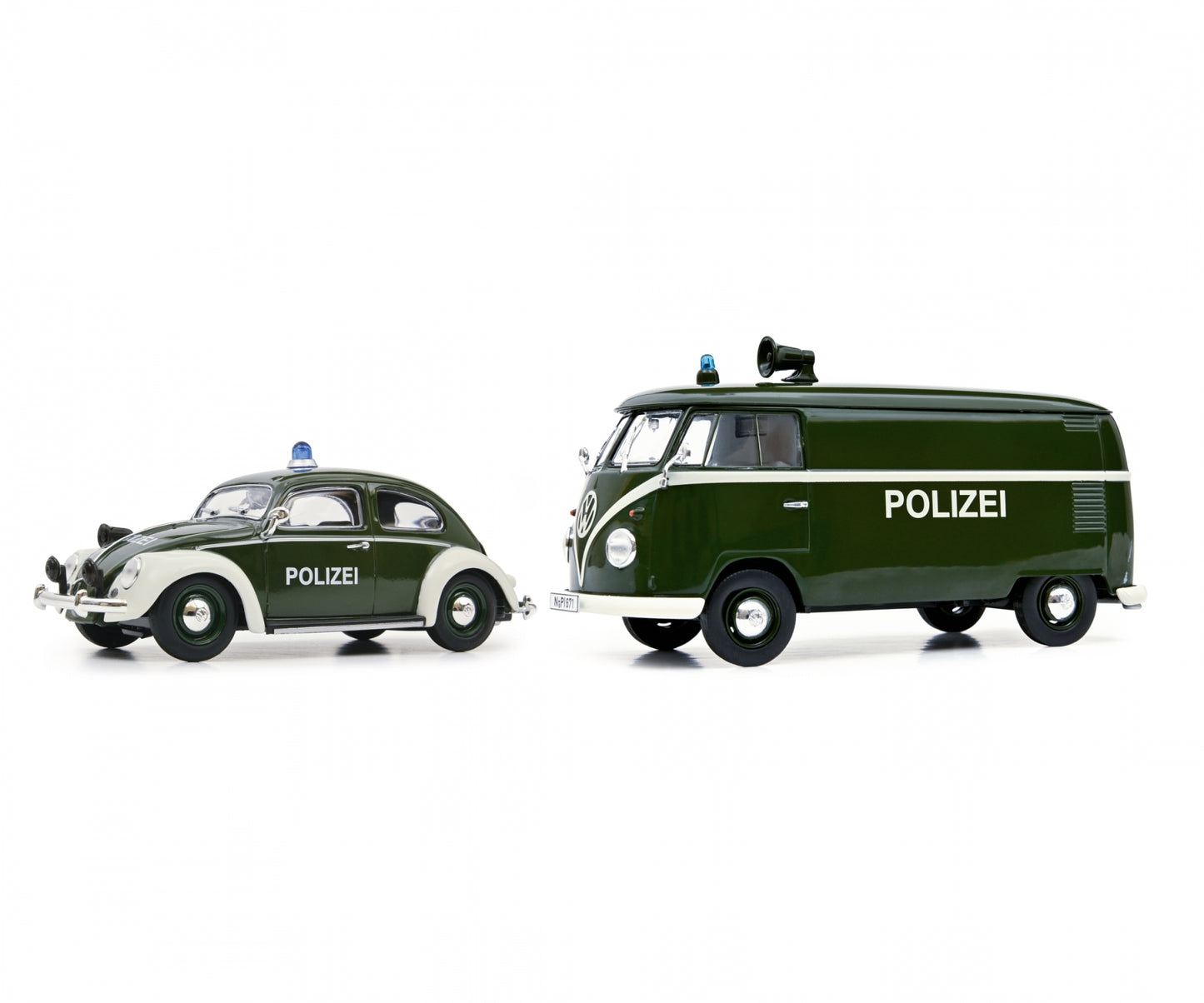 Schuco 1:32 MHI Volkswagen Beetle & T1 Police Vehicles Set 450774400