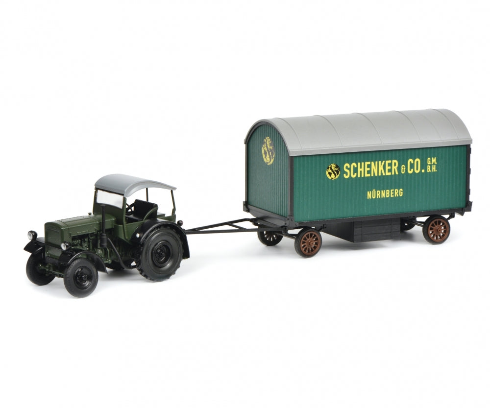 Schuco 1:32 Deutz F3 M417 universal tractor with top and trailer Schenker 450781900