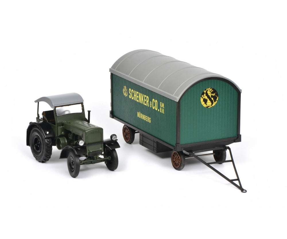 Schuco 1:32 Deutz F3 M417 universal tractor with top and trailer Schenker 450781900