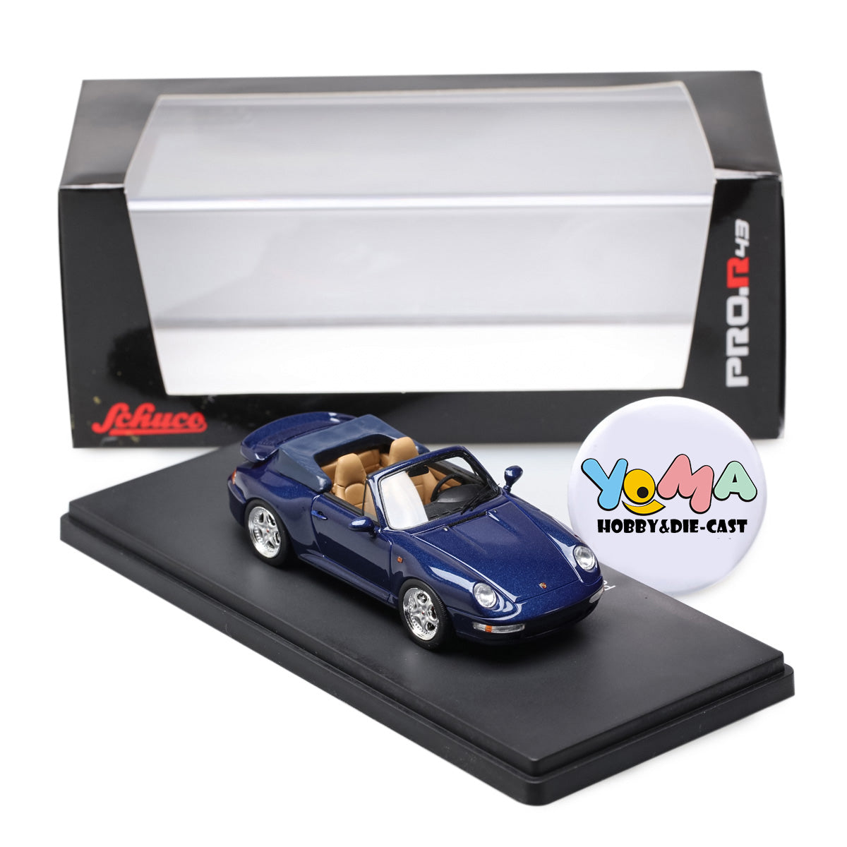 Schuco 1:43 Porsche 911 (993) Turbo Cabriolet Blue 450891700