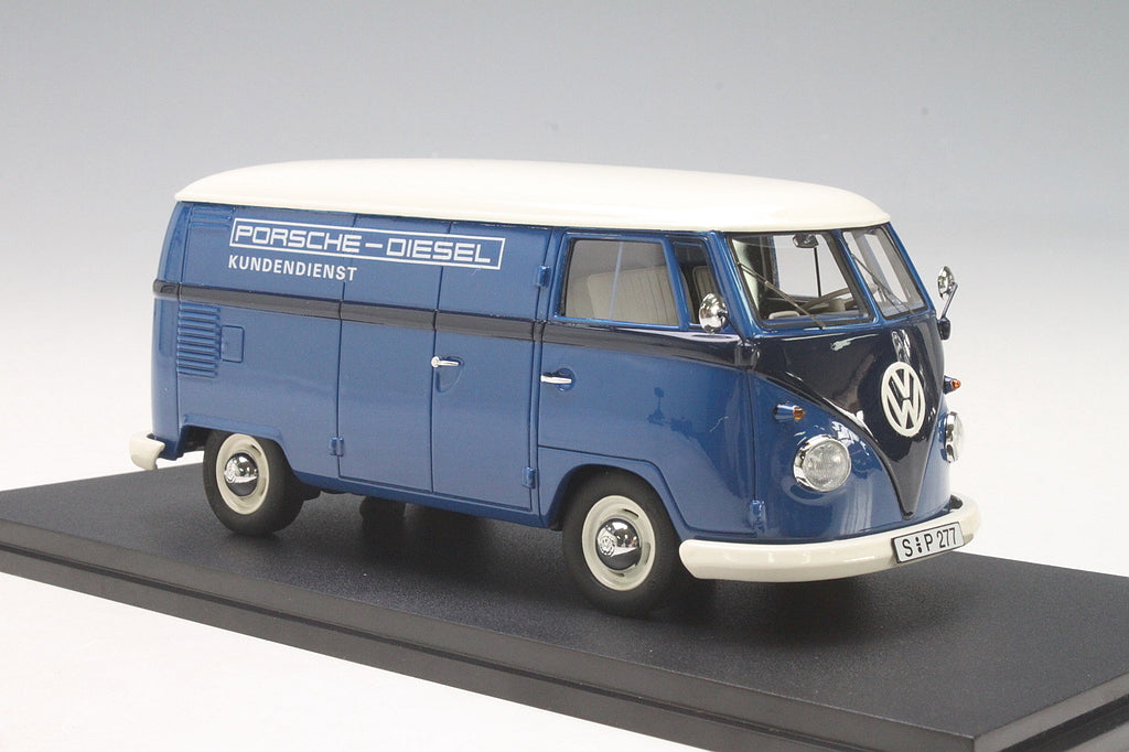 Schuco 1:32 Volkswagen T1 Box Van Porsche Diesel Kundendienst Blue 450892200
