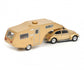 Schuco 1/43 Volkswagen 1200 with caravan trailer gold 450903800