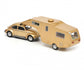 Schuco 1/43 Volkswagen 1200 with caravan trailer gold 450903800