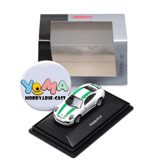 Schuco 1:87 Porsche 911 R (991) white/green 452630000