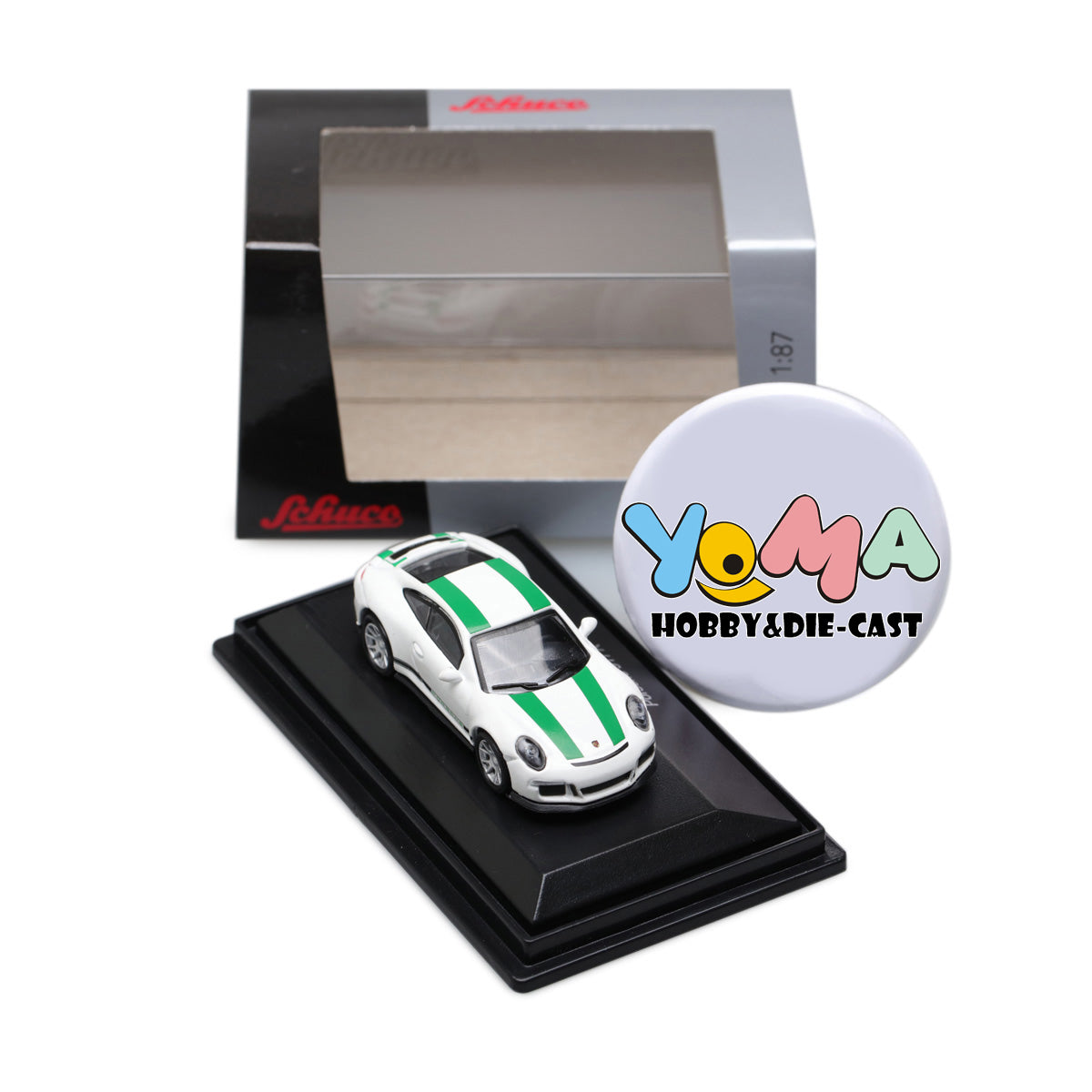 Schuco 1:87 Porsche 911 R (991) white/green 452630000