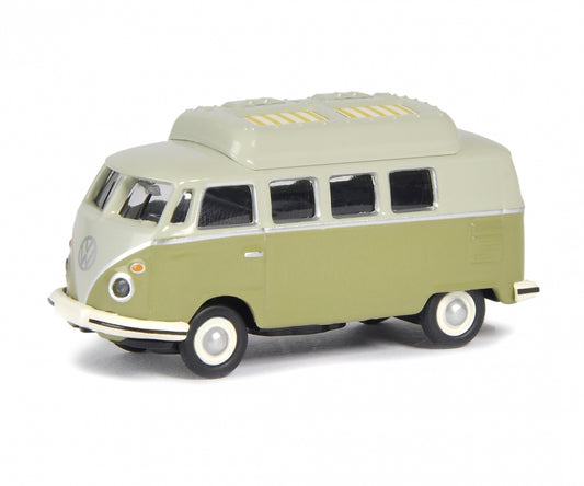 Schuco 1/87 Volkswagen T1c camping bus green grey 452633800