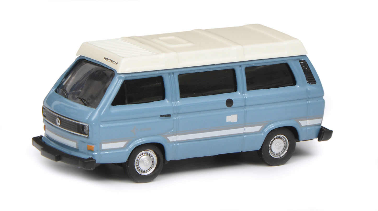 Schuco 1:87 Volkswagen T3b Joker Camping Bus blue 452644500