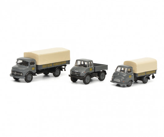 Schuco 1:87 MHI 3er-Set Deutsche Bundesbahn Mercedes-Benz L322 Unimog 406 Hanomag Kurier 452646200