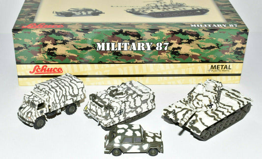 Schuco 1:87 Set winter camouflage M47 Battle Tank/ M113 Personel Carrier/ Unimog S404/ Volkswagen Kubelwagen Typ 181 452653000