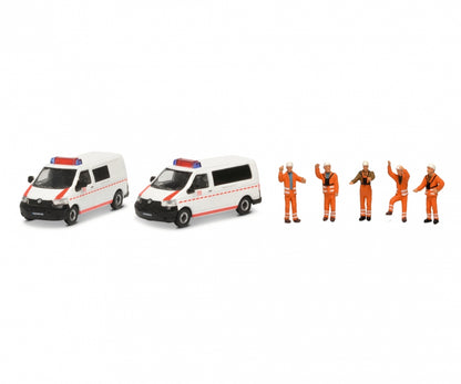 Schuco 1:87 MHI Volkswagen T5 Van and five figures Deutsche Bahn AG Notfallmanagement 452655500