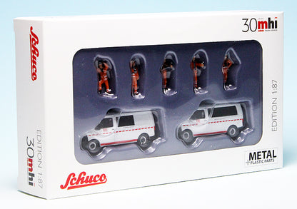 Schuco 1:87 MHI Volkswagen T5 Van and five figures Deutsche Bahn AG Notfallmanagement 452655500