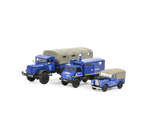 Schuco 1:87 MHI THW Set Land Rover 88 / Mercedes Benz Unimog U 404 / Mercedes Benz LG 315 452656000