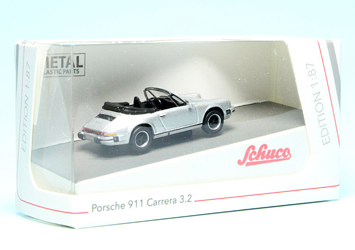 Schuco 1:87 Porsche 911 Carrera Cabriolet 3.2 Silver 452671000